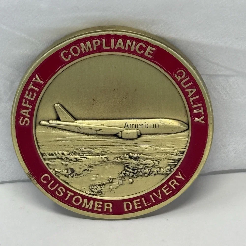 American Airlines Safety Compliance Quality Customer Delivery Challenge Coin